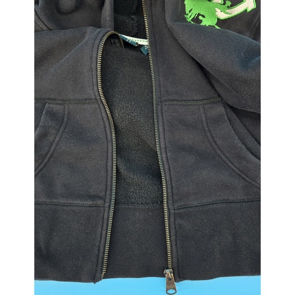 Cruel Girl Black Zip Hoodie Womens L Green White Spell Out Embroidery Western - Picture 5 of 8